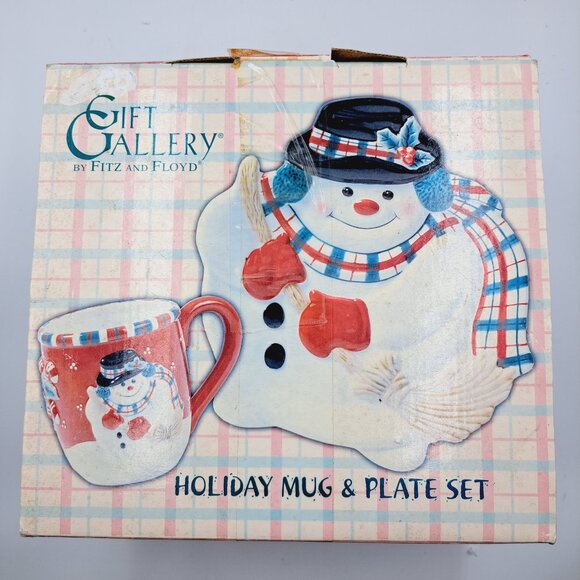 Fitz and Floyd Snowman Gift Gallery Plate & Mug & Frosty Towel & Ty Beanie Boo - Picture 14 of 16